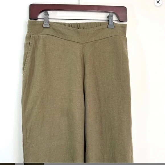 Cristina B Linen Blend Straight Leg Pull On Pants - Picture 4 of 9